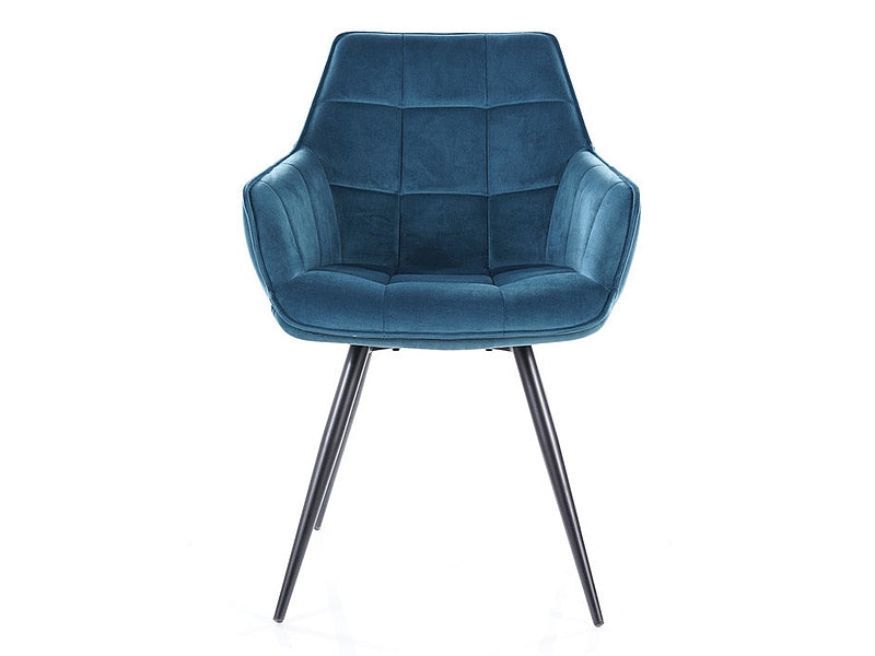 Chair LILY VELVET BLACK FRAME/TURQUOISE BLUVEL 85 