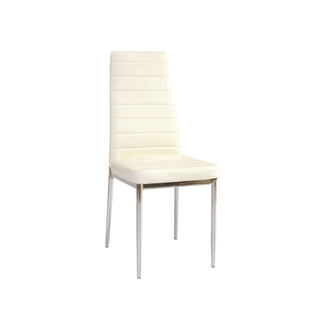 Armchair H261 CHROME/CREAM ECO-LEATHER