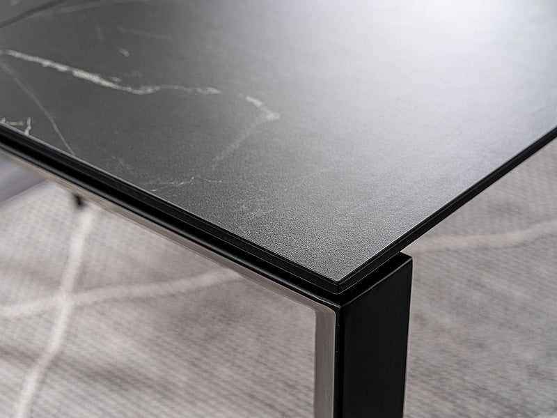 Table METROPOL CERAMIC BLACK MARBLE EFFECT/BLACK MATTE 120(180)X80