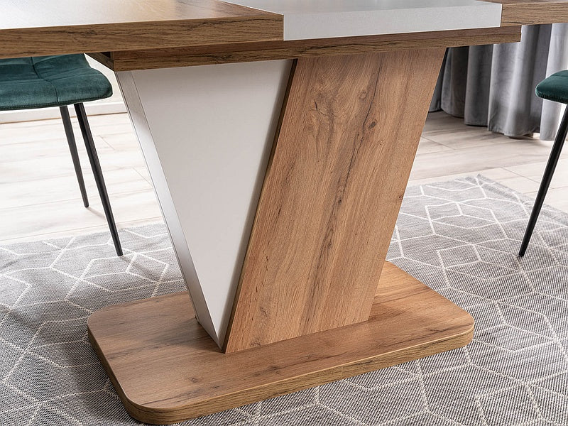 Table CROCUS OAK COLOR WOTAN / WHITE MATTE 120(160)X80 IN