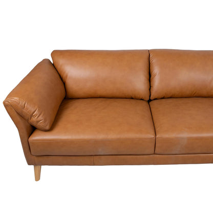 Corner sofa COLLINS LS, cognac brown leather 