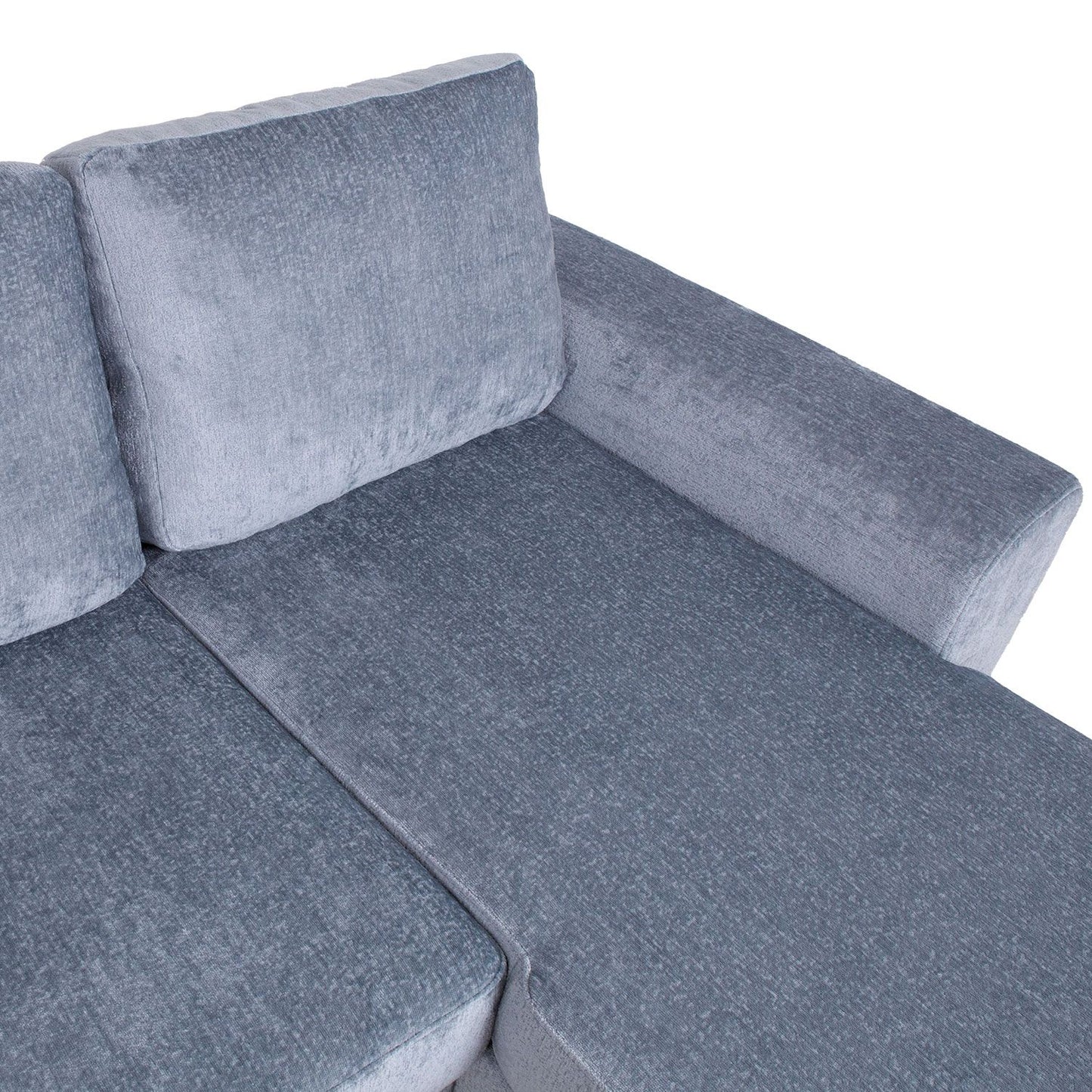 Corner pull-out sofa INGMAR bluish gray