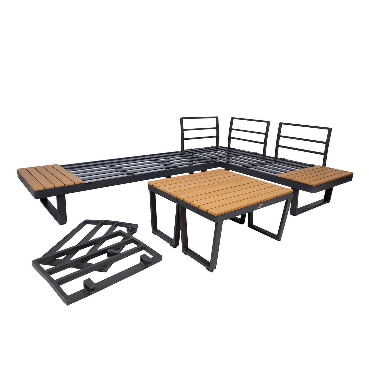 Garden furniture set MALTA modular sofa and 2 tables / Gray 