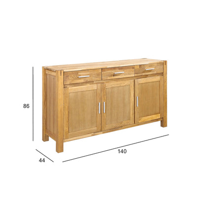 Chest of drawers CHICAGO NEW with 3 doors and 3 drawers, 140x44xH86 cm