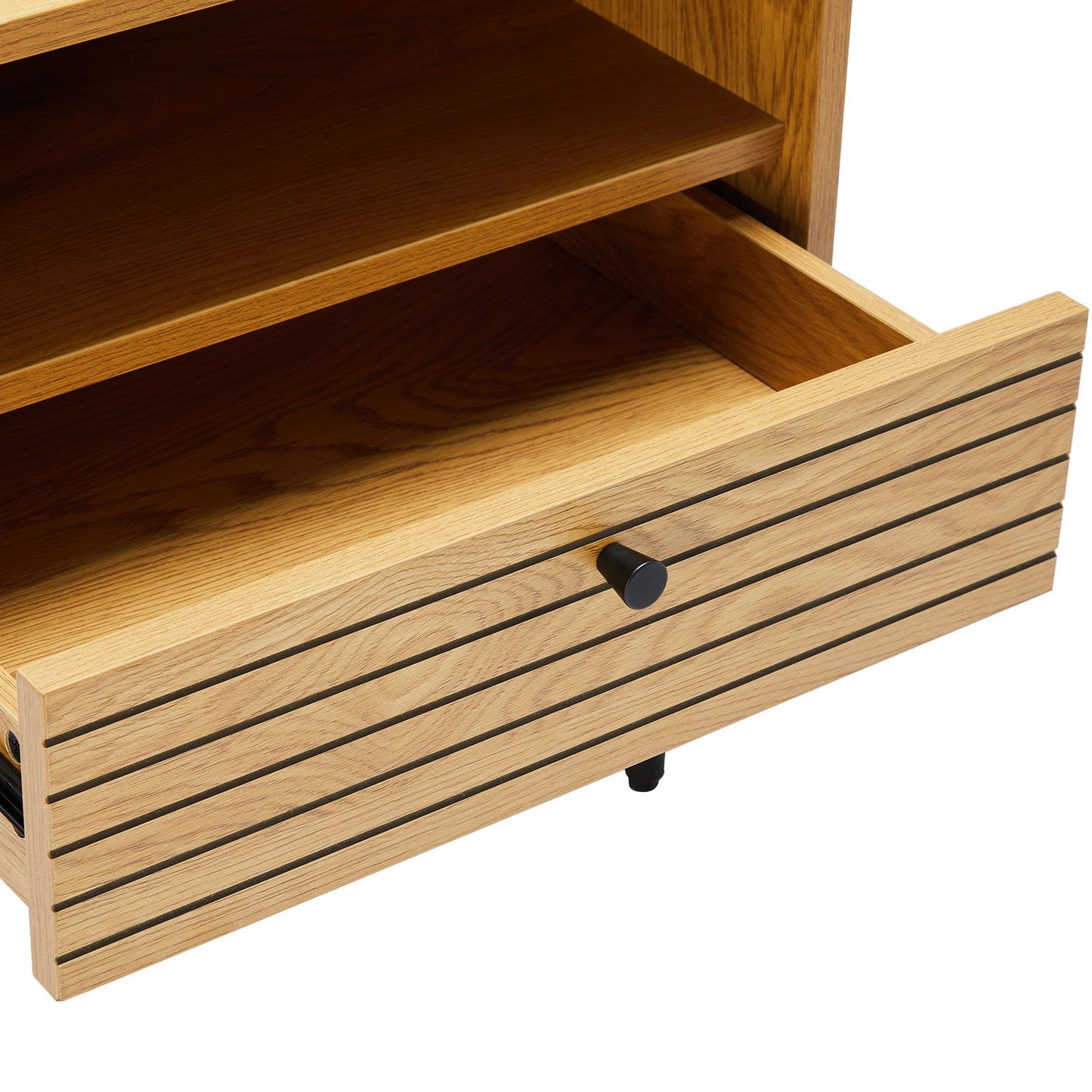 Nightstand LINE 50x40xH50cm, melamine with oak pattern.