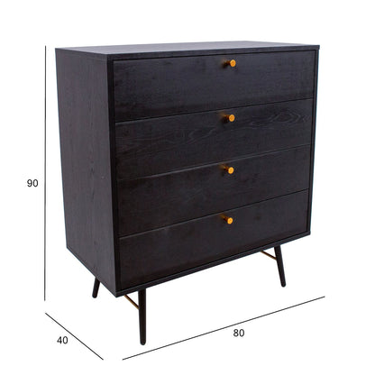 Dresser LUXEMBOURG 80x40xH90cm, black