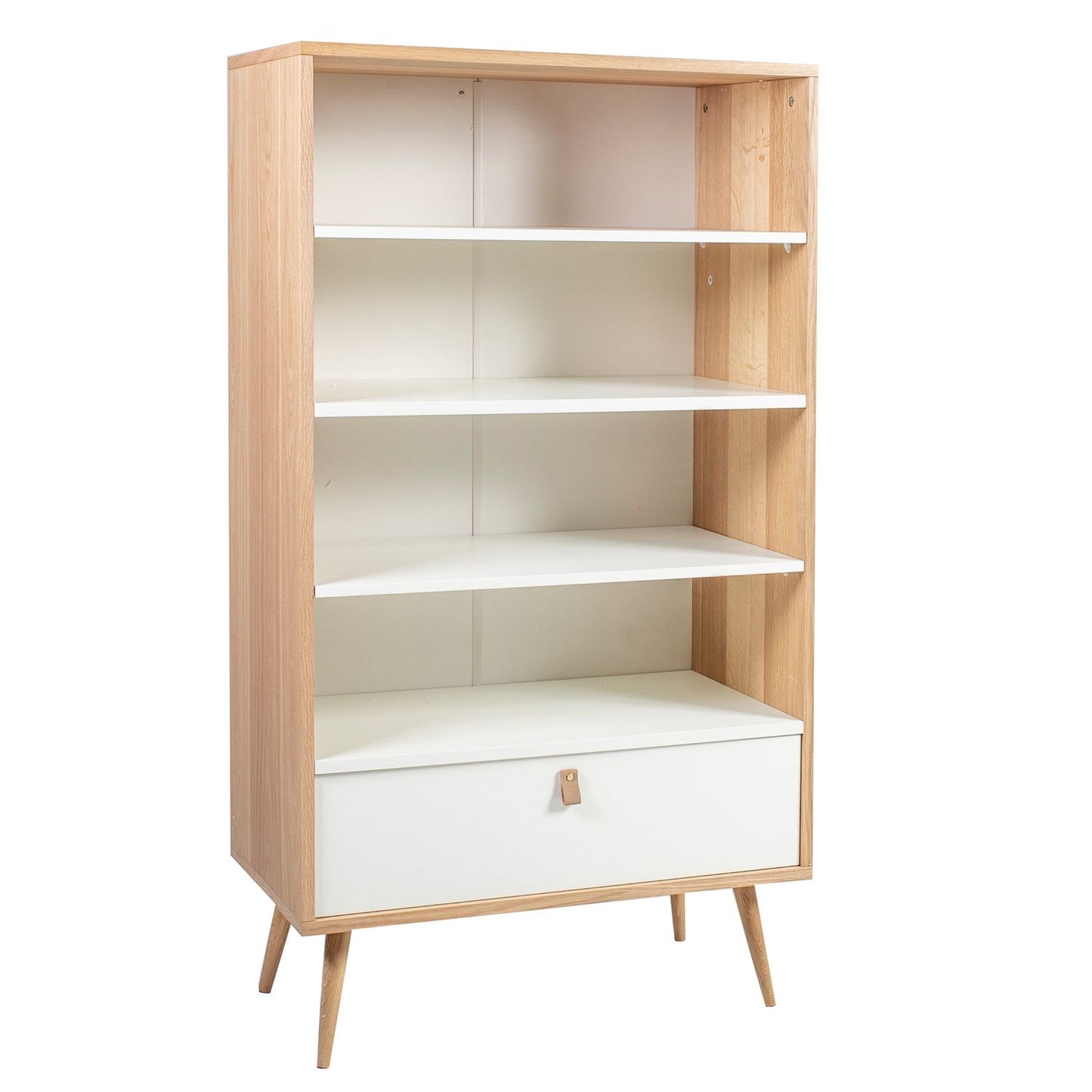 Shelf HELENA WHITE 80x40xH140cm, MDF natural/white