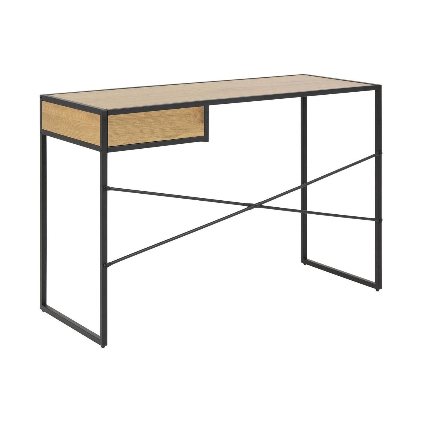 Desk SEAFORD 110x45xH75cm, oak/black 