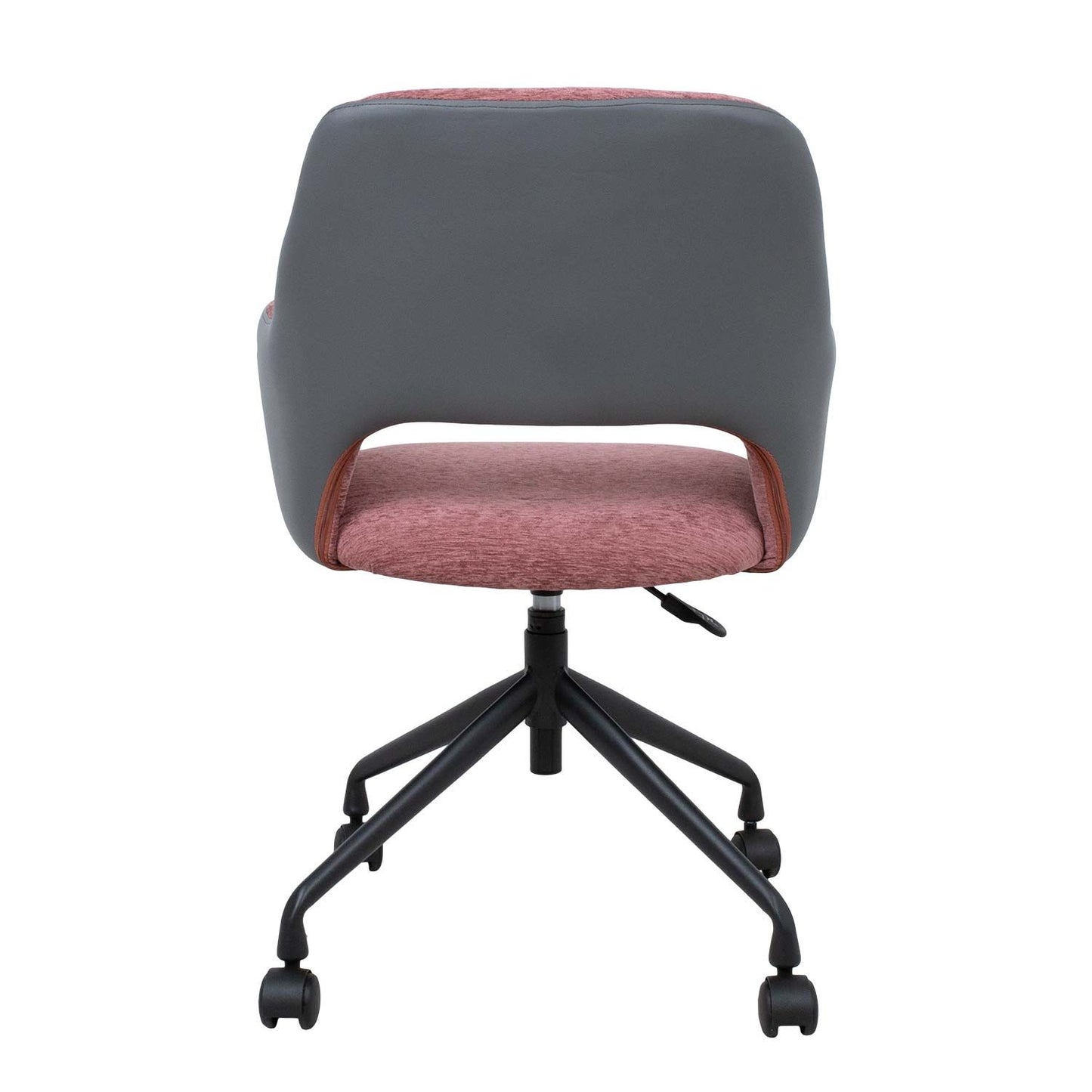 Work chair KENO with castors, dark Pink / Grey 