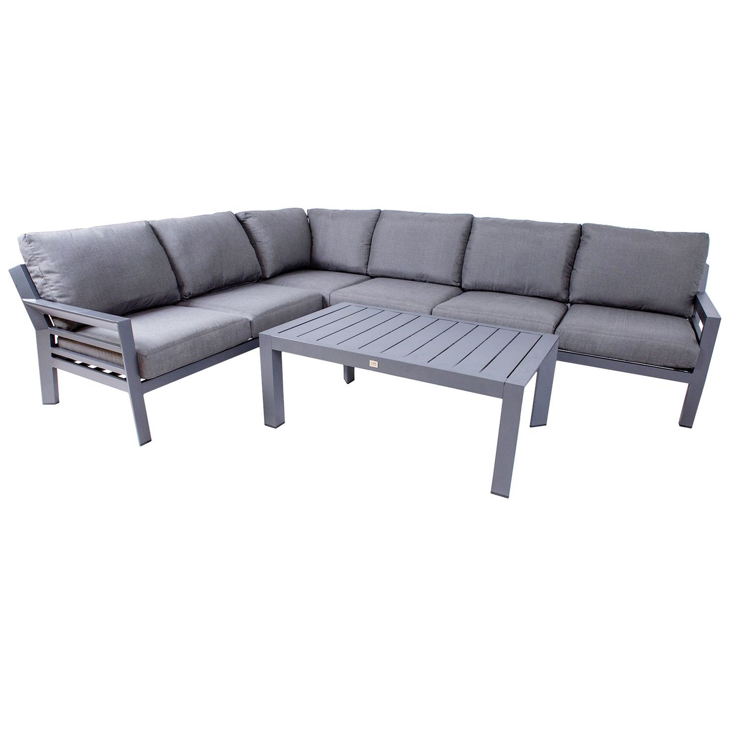 Garden furniture set TOMSON table and corner sofa / Dark grey