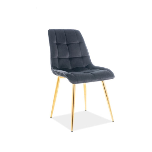 Chair ELEGANT VELVET GOLD FRAME/BLACK BLUEVEL 19