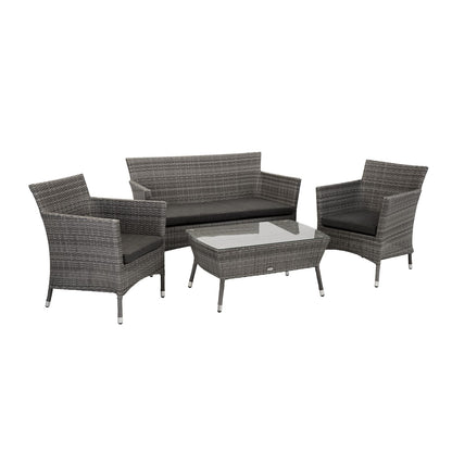 Garden furniture set WATERS table, sofa and 2 chairs / Grey 