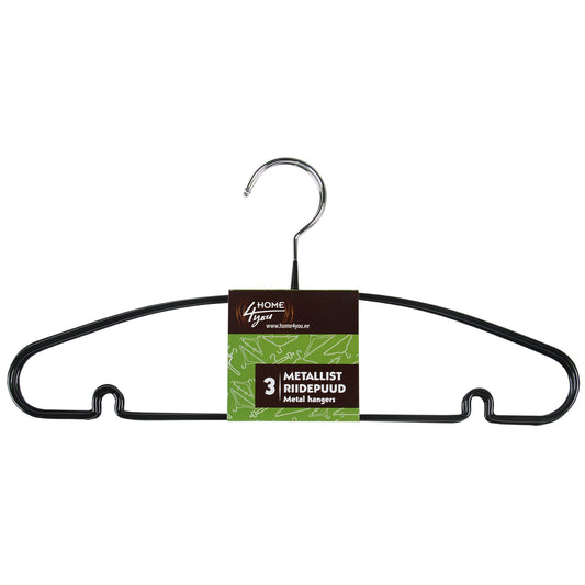 Clothes hanger 3pcs 39.5x18.5x0.3cm, metal, PVC, black