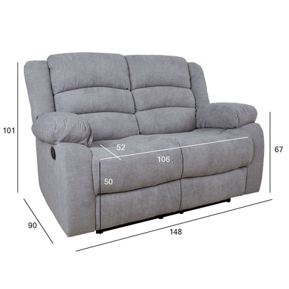 Sofa - recliner MALINA 2-seater, light gray