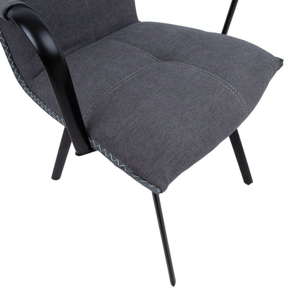 Chair EDDY with armrests, gray 