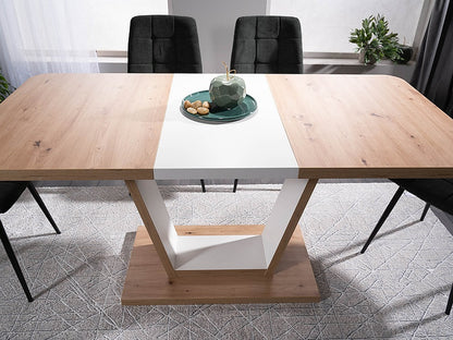 Table NIGEL ARTISAN OAK COLOR / WHITE MATTE 120(160)X80 (D)