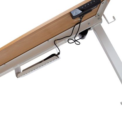 Desk ERGO with 1 motor 120x60xH73-121cm, white/oak 