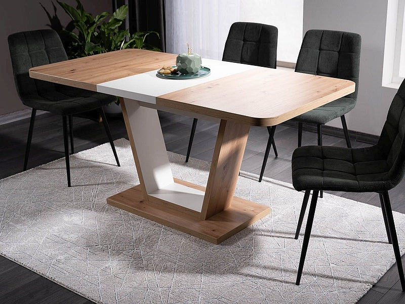 Table NIGEL ARTISAN OAK COLOR / WHITE MATTE 120(160)X80 (D)