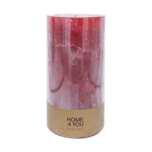 Candle PURE RED, D10xH20cm, red (unscented)