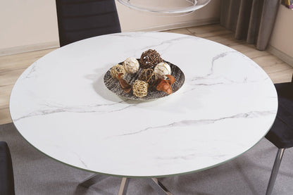 Table AGIS WHITE MARBLE EFFECT/CHROME FI 90