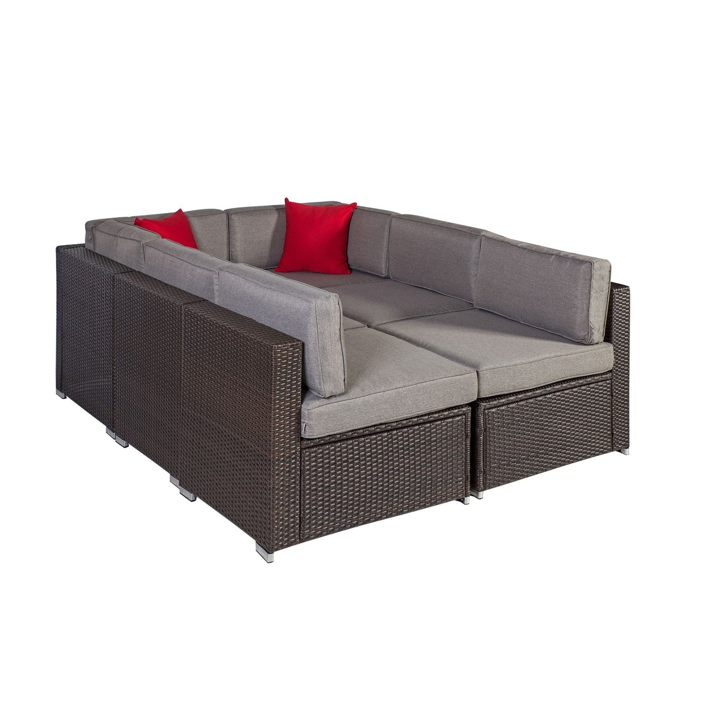 Garden furniture set CLIFF modular sofa, table / Brown 