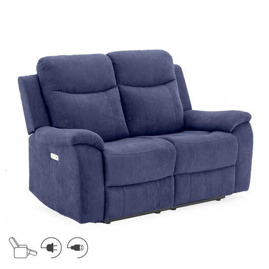 Sofa MILO 2-seater 155x96xH103cm, with electric mechanism, blue