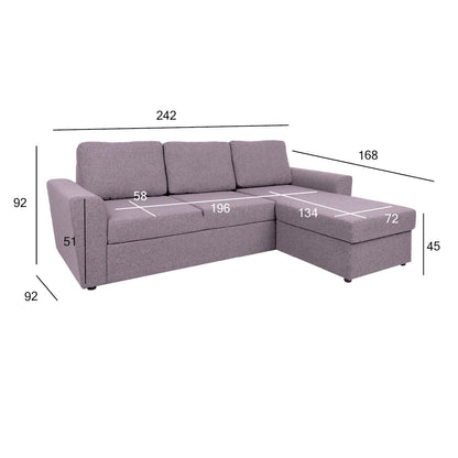 Corner pull-out sofa INGMAR retro pink