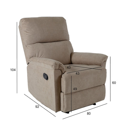 Lounge chair GUSTAV 80x92x104cm, beige 