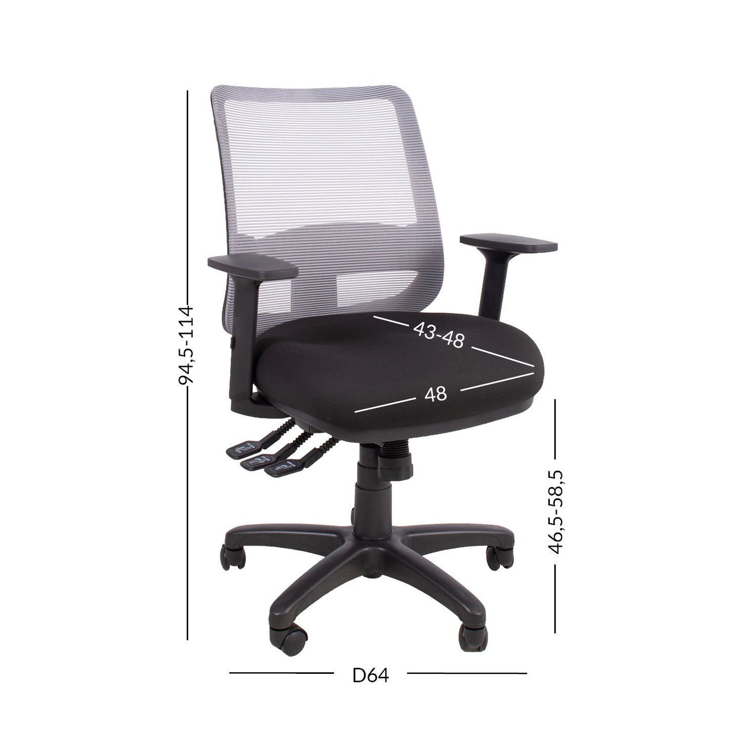 Work chair SAGA black/grey