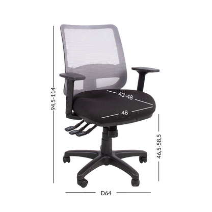 Work chair SAGA black/grey