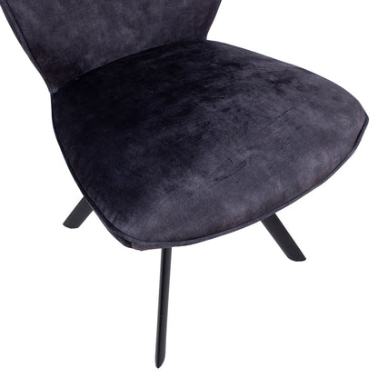 Chair EDDY, dark gray velvet 