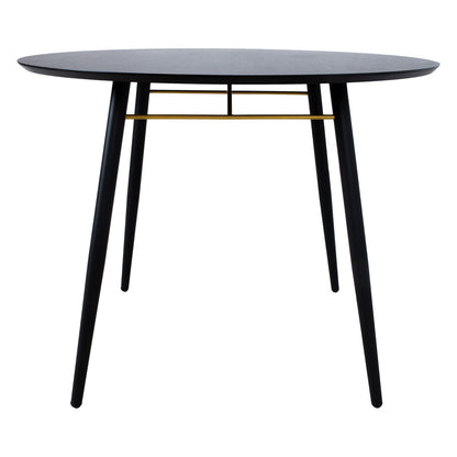 Table LUXEMBOURG D100xH75cm, black / copper Ø100 