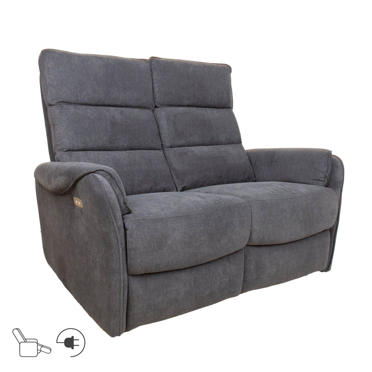 Regliner Sofa BOWERS 2-seater, electric, bluish gray