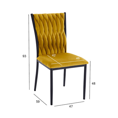 Chair EMORY, golden yellow velvet 