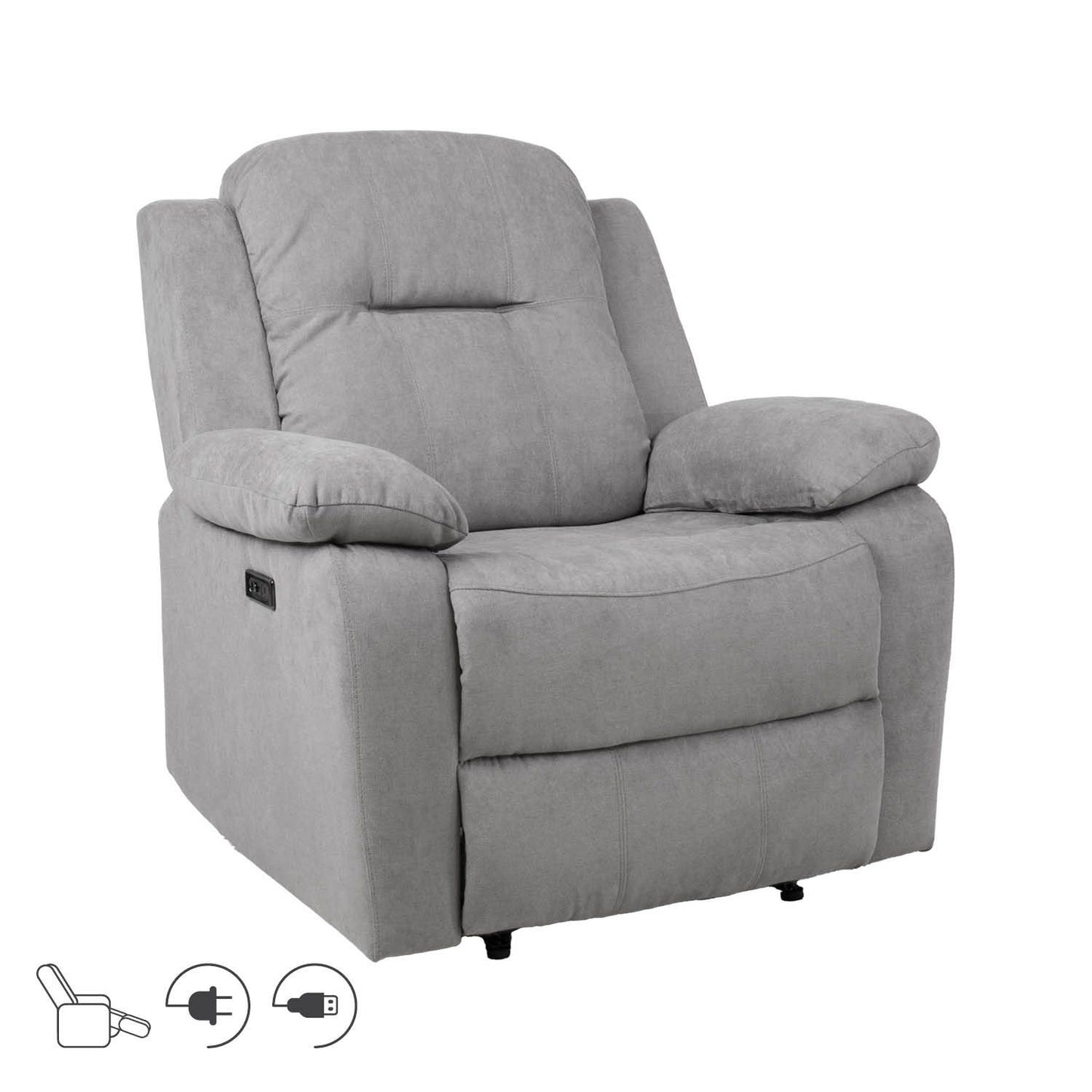 Rest chair - recliner LINUX electric, gray 