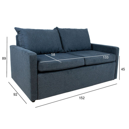 Sofa bed COLOGNE with storage box, dark blue