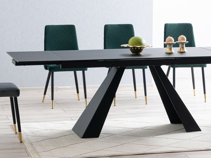 Table SALVADORE BLACK MATTE 120(180)X80