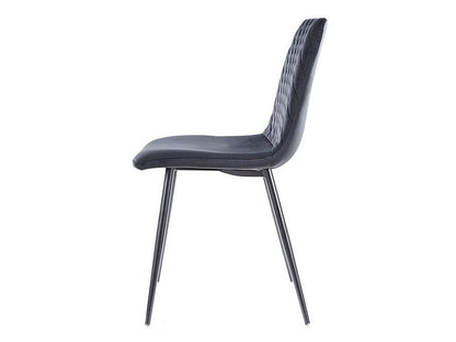 Chair IRIS VELVET BLACK FRAME/GRAY BLUVEL14