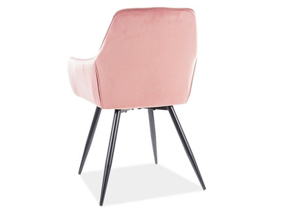 Chair LINEA VELVET BLACK FRAME/ANTIQUE PINK BLUVEL 52 