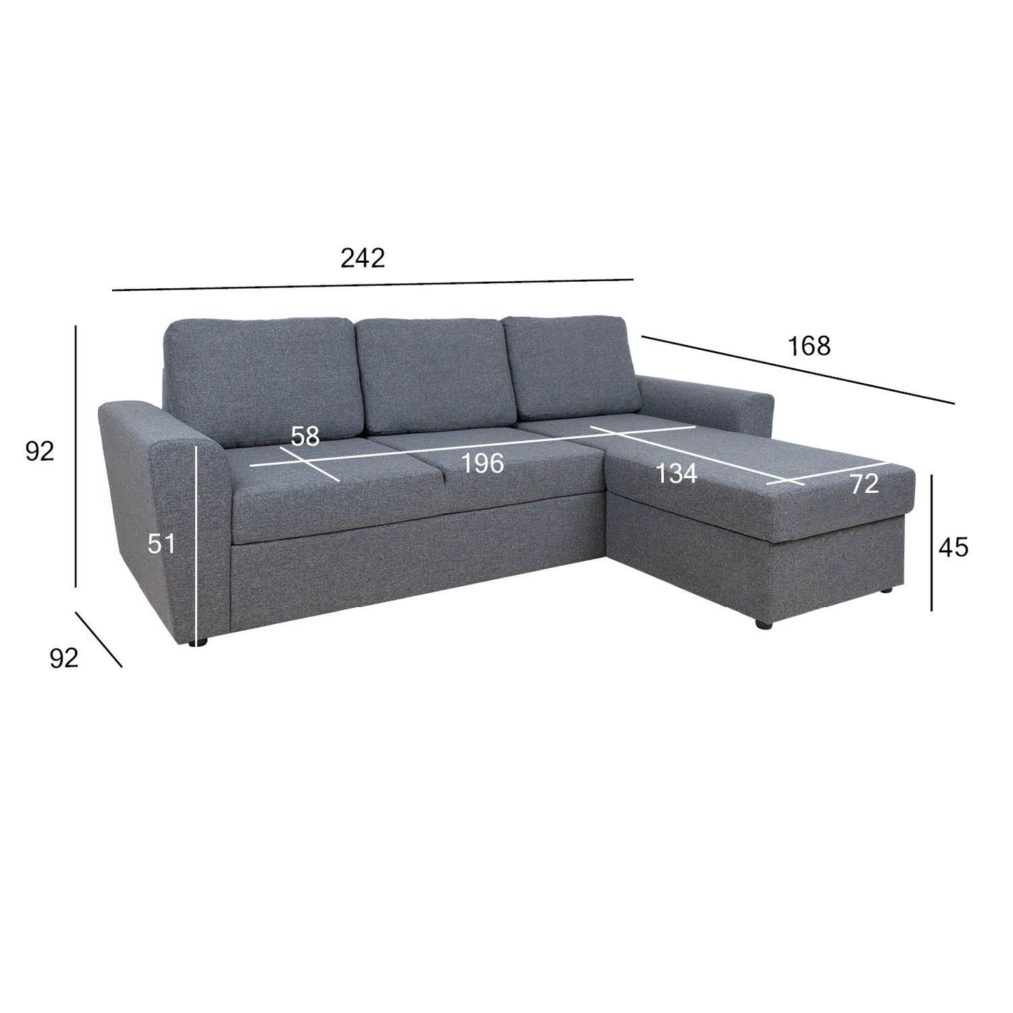 Corner pull-out sofa INGMAR gray