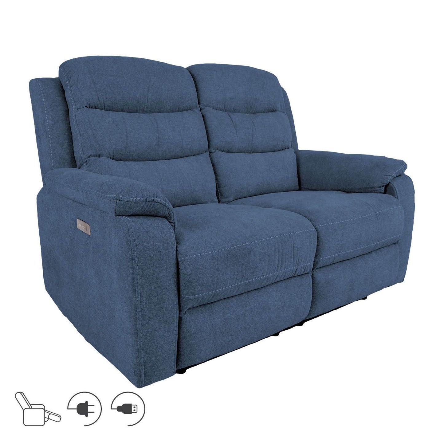 Sofa-recliner MIMI 2-seater electric, blue