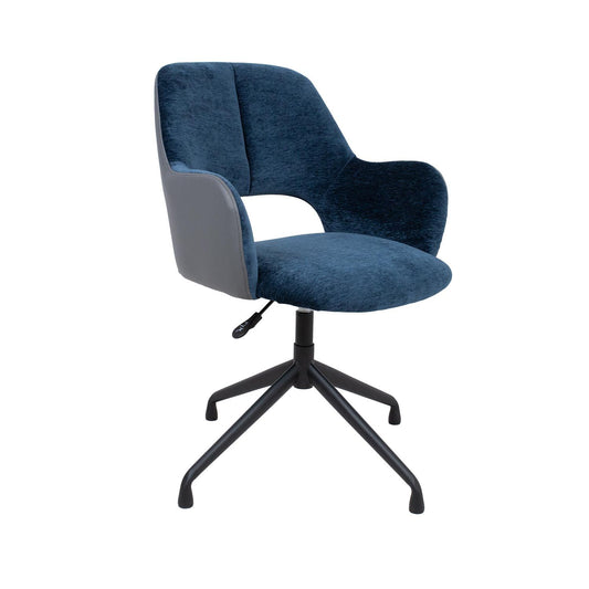 Work chair KENO without wheels, blue/grey 