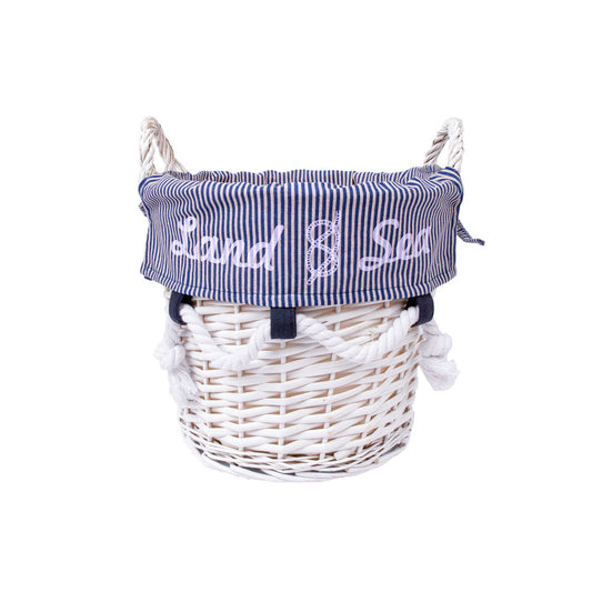 Basket, round, WILLI SEA, S: D23xH22cm, white