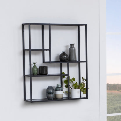 Wall shelf SEAFORD 75x20xH91cm, black