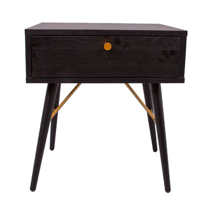 Nightstand LUXEMBOURG 45x35xH50cm, black / copper