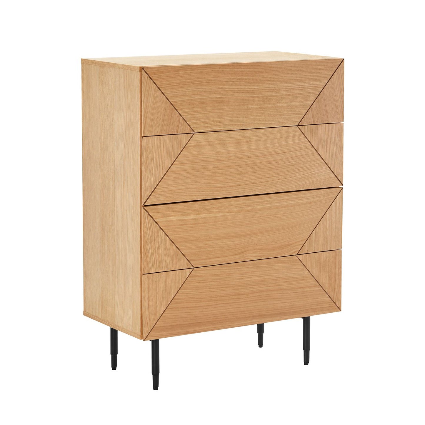 Chest of drawers NATE 75x40xH102cm, oak