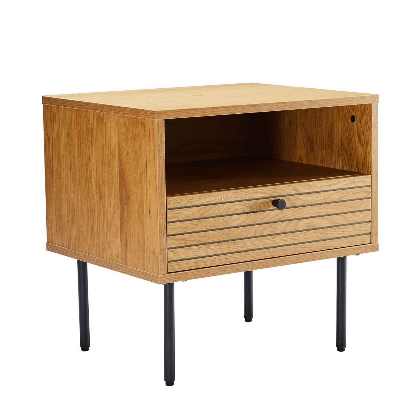 Nightstand LINE 50x40xH50cm, melamine with oak pattern.