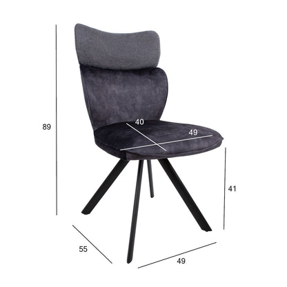 Chair EDDY, dark gray velvet 