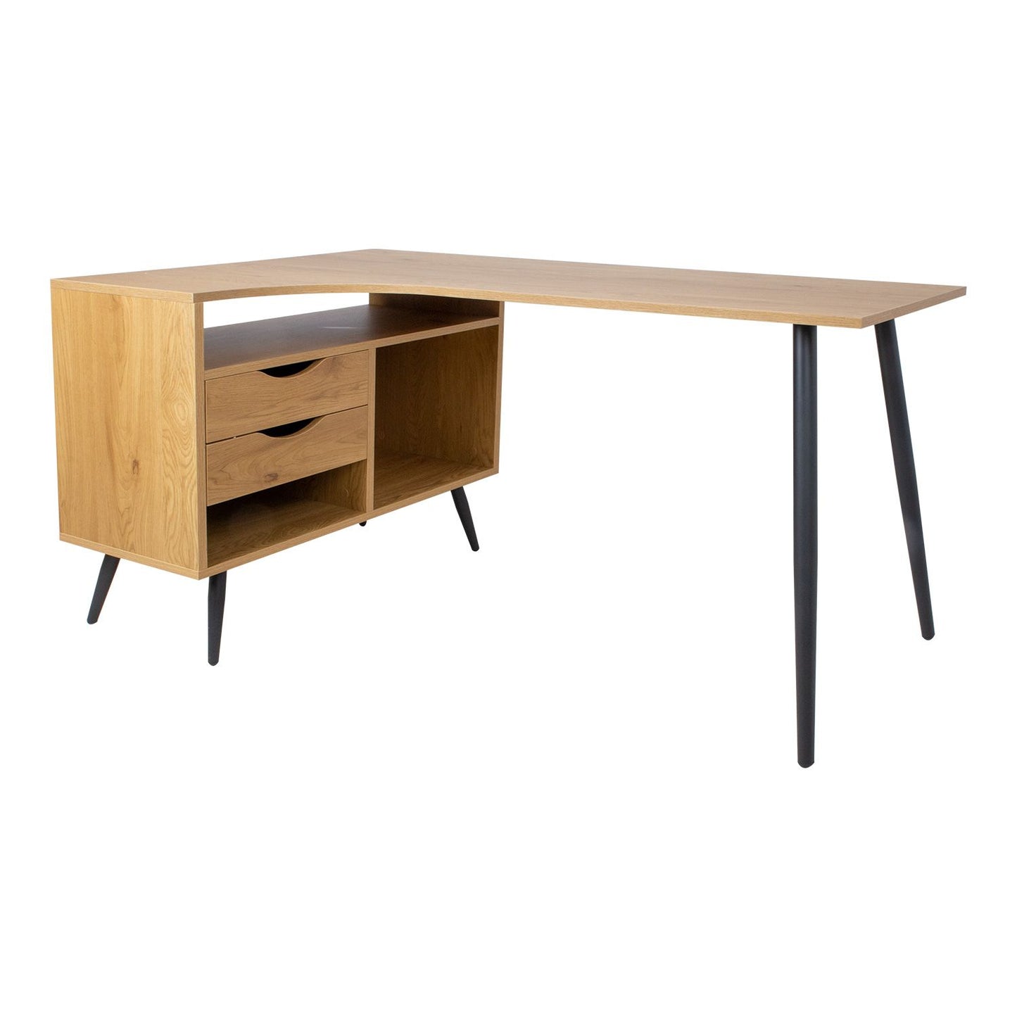 Desk GEORGIA 145x80xH75cm, melamine with oak decor 