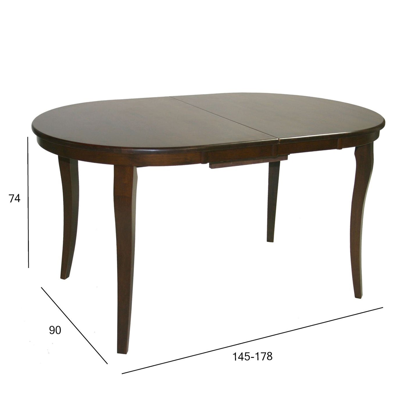 Table JOY 145+33x90xH74cm brown 